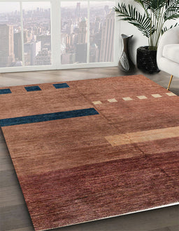 Machine Washable Abstract Orange Rug in a Family Room, wshabs1907