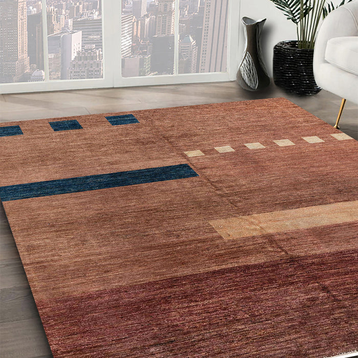 Machine Washable Abstract Orange Rug in a Family Room, wshabs1907