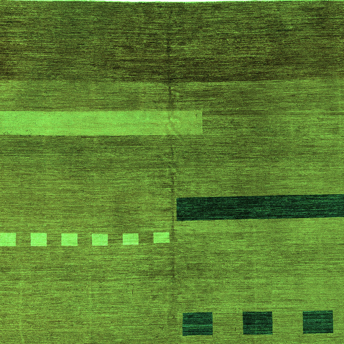 Square Abstract Green Modern Rug, abs1907grn
