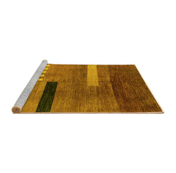 Sideview of Machine Washable Abstract Yellow Modern Rug, wshabs1907yw