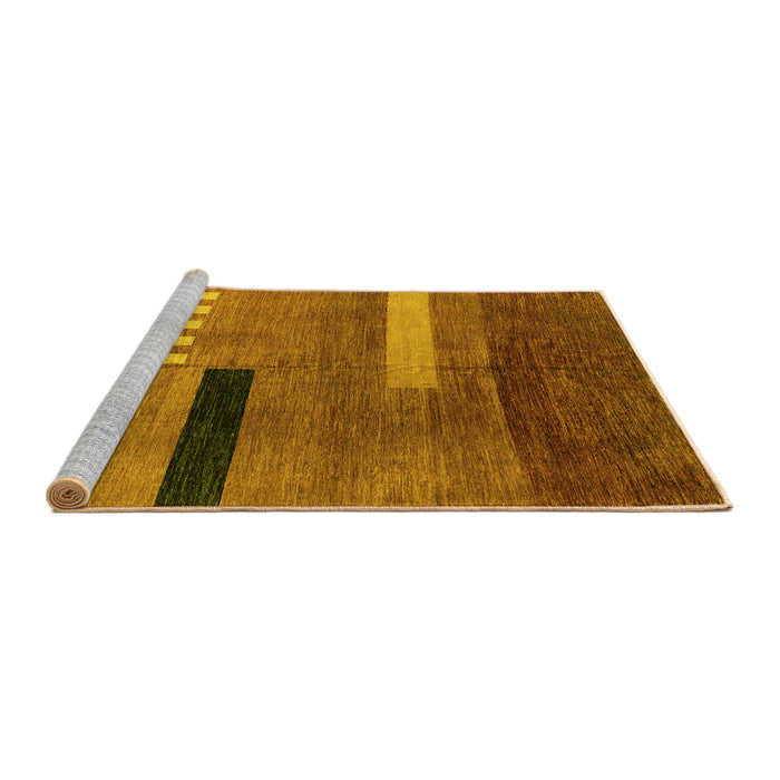 Sideview of Machine Washable Abstract Yellow Modern Rug, wshabs1907yw