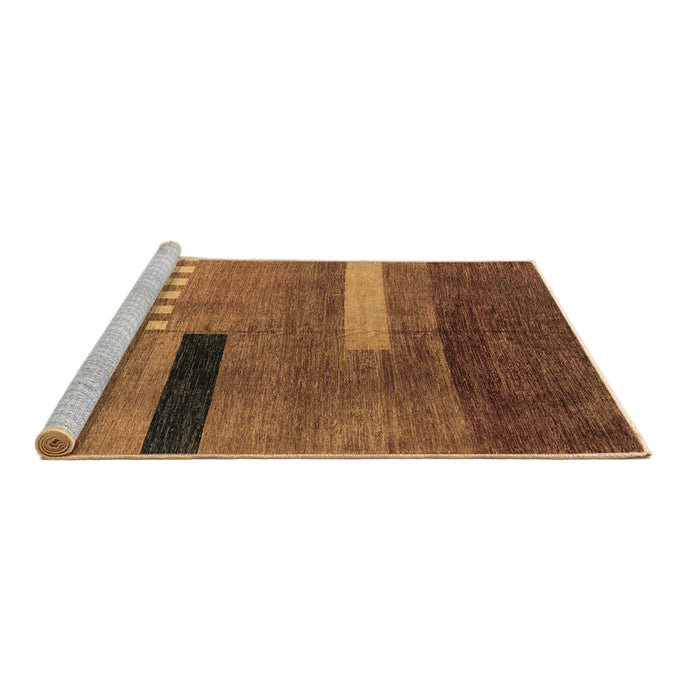 Sideview of Machine Washable Abstract Brown Modern Rug, wshabs1907brn