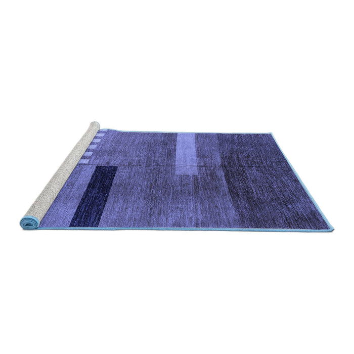 Sideview of Machine Washable Abstract Blue Modern Rug, wshabs1907blu