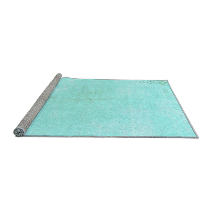 Sideview of Machine Washable Solid Light Blue Modern Rug, wshabs1908lblu