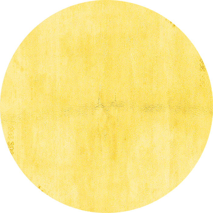 Round Solid Yellow Modern Rug, abs1908yw
