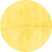 Round Solid Yellow Modern Rug, abs1908yw