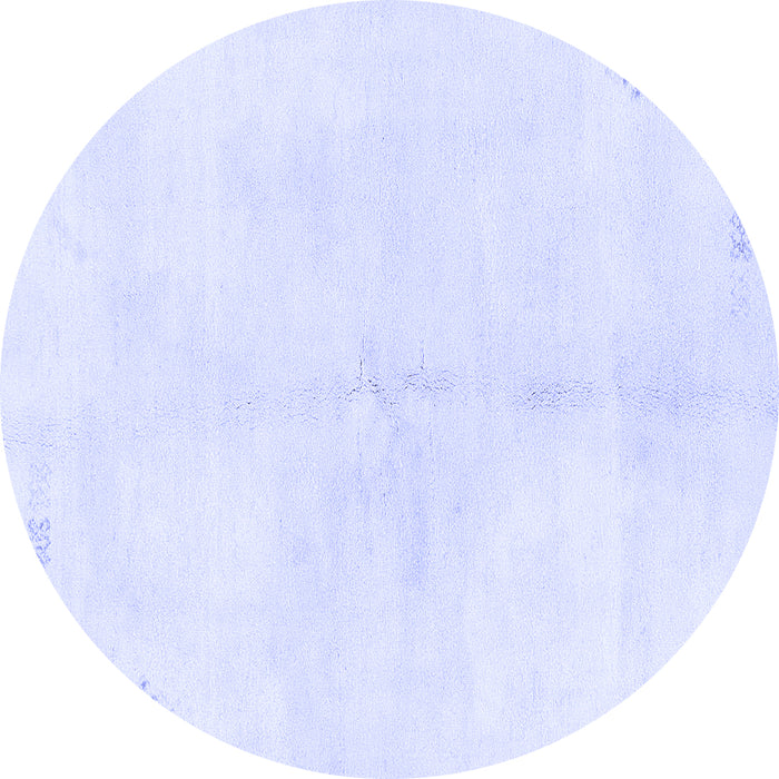 Round Machine Washable Solid Blue Modern Rug, wshabs1908blu