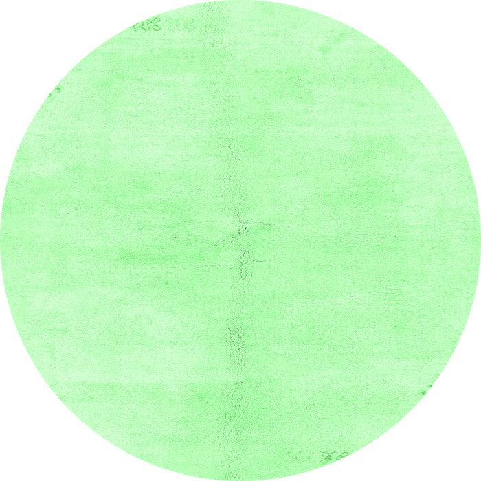 Round Machine Washable Solid Emerald Green Modern Area Rugs, wshabs1908emgrn