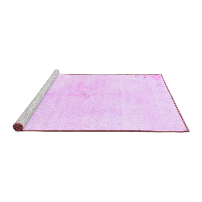 Sideview of Machine Washable Solid Purple Modern Area Rugs, wshabs1908pur