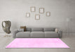 Machine Washable Solid Pink Modern Rug in a Living Room, wshabs1908pnk