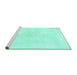 Sideview of Machine Washable Solid Turquoise Modern Area Rugs, wshabs1908turq