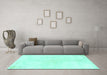 Machine Washable Solid Turquoise Modern Area Rugs in a Living Room,, wshabs1908turq