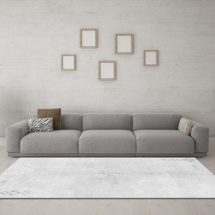 Machine Washable Solid Gray Modern Rug in a Living Room,, wshabs1908gry