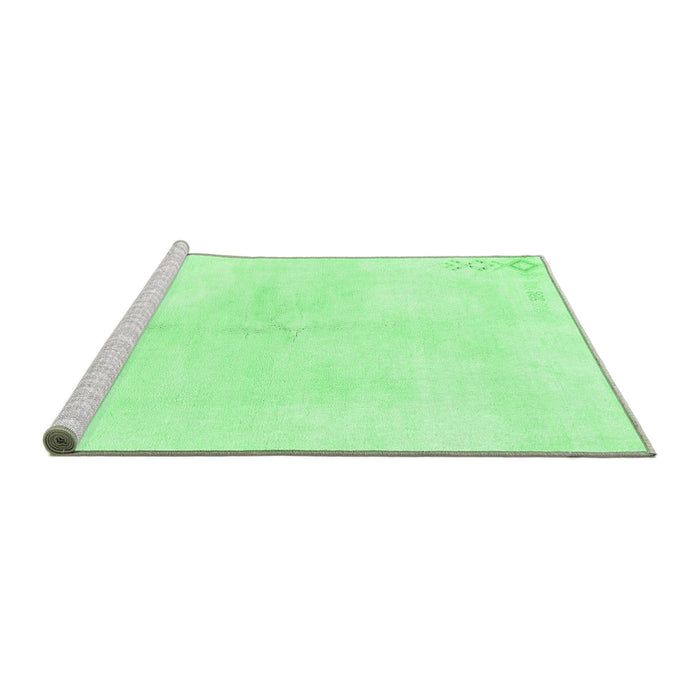 Sideview of Machine Washable Solid Emerald Green Modern Area Rugs, wshabs1908emgrn