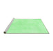 Sideview of Machine Washable Solid Emerald Green Modern Area Rugs, wshabs1908emgrn