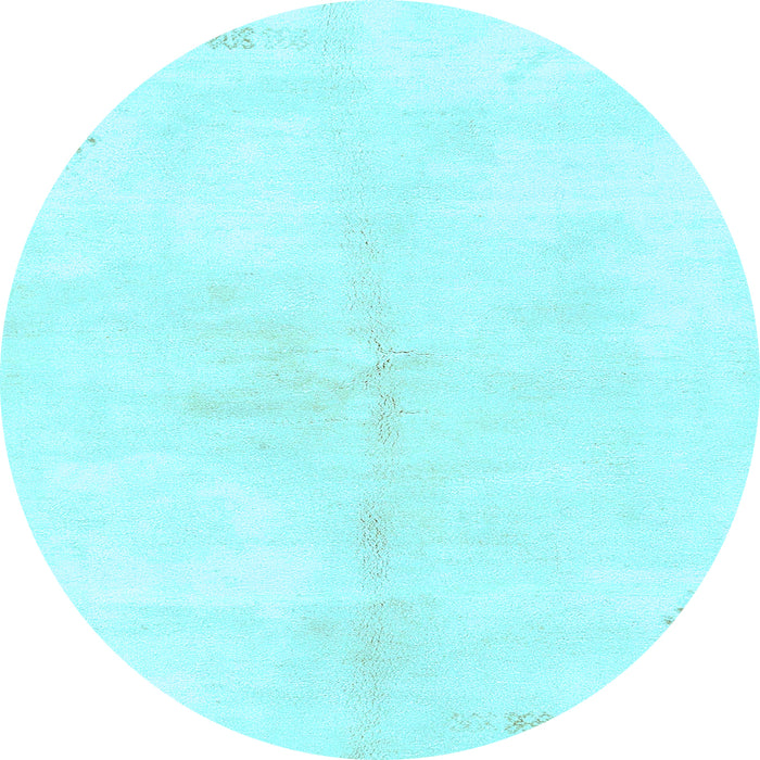 Round Machine Washable Solid Light Blue Modern Rug, wshabs1908lblu