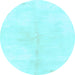 Round Machine Washable Solid Light Blue Modern Rug, wshabs1908lblu