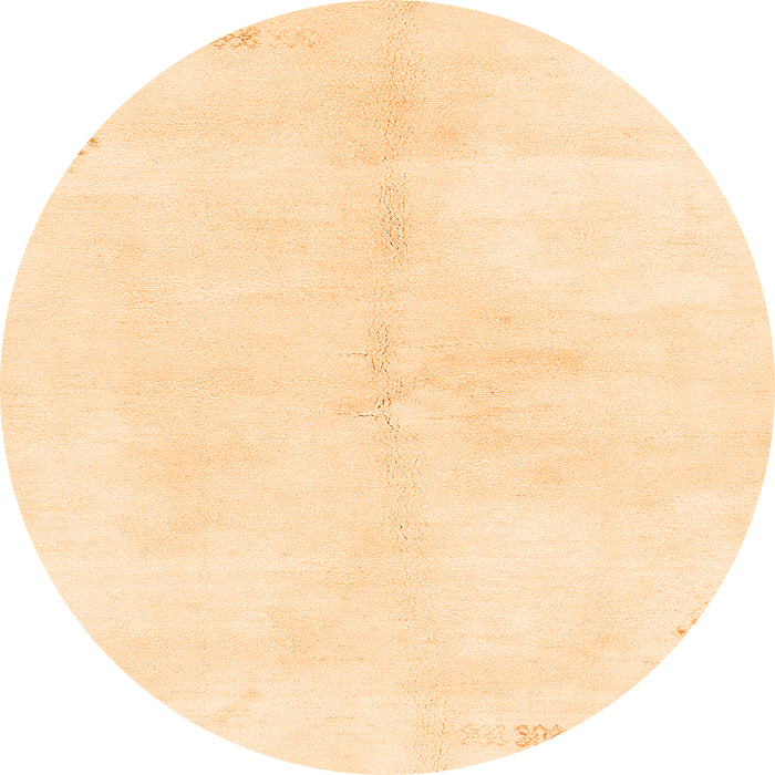 Round Machine Washable Solid Orange Modern Area Rugs, wshabs1908org