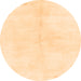 Round Machine Washable Solid Orange Modern Area Rugs, wshabs1908org