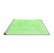 Sideview of Machine Washable Solid Green Modern Area Rugs, wshabs1908grn