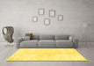 Machine Washable Solid Yellow Modern Rug in a Living Room, wshabs1908yw