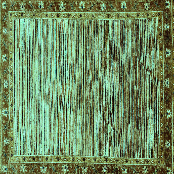 Square Abstract Turquoise Modern Rug, abs1909turq