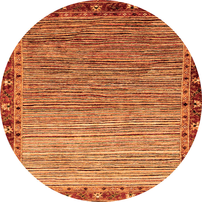 Round Abstract Orange Modern Rug, abs1909org