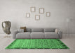 Machine Washable Abstract Emerald Green Modern Area Rugs in a Living Room,, wshabs1909emgrn