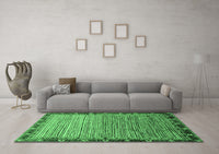 Machine Washable Abstract Emerald Green Modern Rug, wshabs1909emgrn