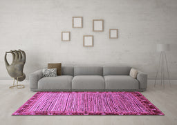 Machine Washable Abstract Purple Modern Area Rugs in a Living Room, wshabs1909pur