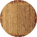 Round Abstract Brown Modern Rug, abs1909brn