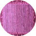 Round Machine Washable Abstract Purple Modern Area Rugs, wshabs1909pur