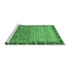 Sideview of Machine Washable Abstract Emerald Green Modern Area Rugs, wshabs1909emgrn