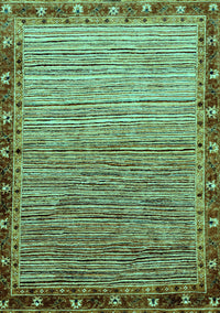 Abstract Turquoise Modern Rug, abs1909turq