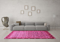 Machine Washable Abstract Pink Modern Rug, wshabs1909pnk