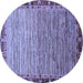 Round Machine Washable Abstract Blue Modern Rug, wshabs1909blu