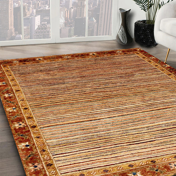 Abstract Orange Modern Rug in Family Room, abs1909