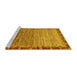 Sideview of Machine Washable Abstract Yellow Modern Rug, wshabs1909yw