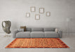 Machine Washable Abstract Orange Modern Area Rugs in a Living Room, wshabs1909org