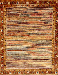 Machine Washable Abstract Orange Rug, wshabs1909