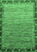 Machine Washable Abstract Emerald Green Modern Area Rugs, wshabs1909emgrn