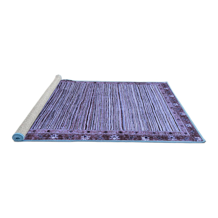 Sideview of Machine Washable Abstract Blue Modern Rug, wshabs1909blu