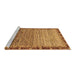 Sideview of Machine Washable Abstract Brown Modern Rug, wshabs1909brn