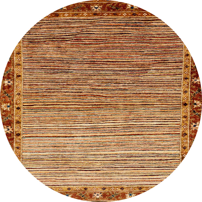 Round Abstract Orange Modern Rug, abs1909