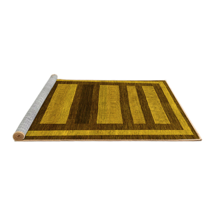 Sideview of Machine Washable Abstract Yellow Modern Rug, wshabs190yw