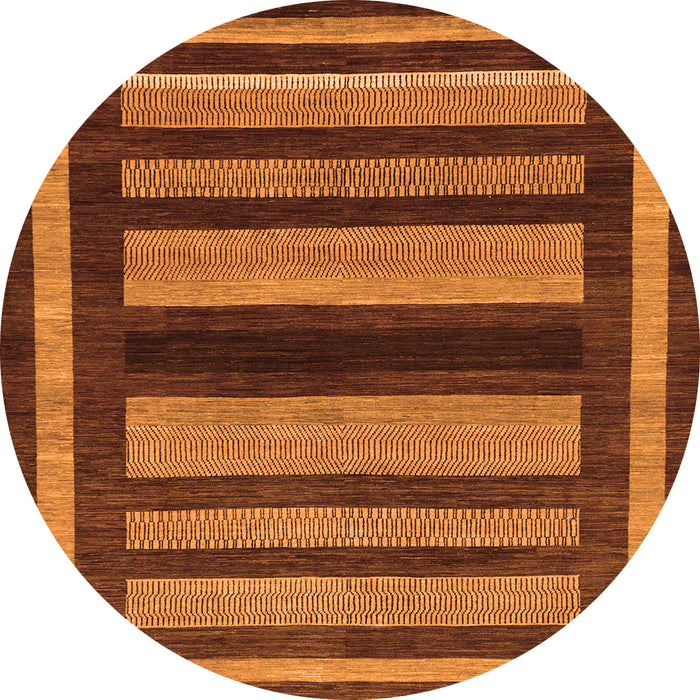 Round Abstract Orange Modern Rug, abs190org