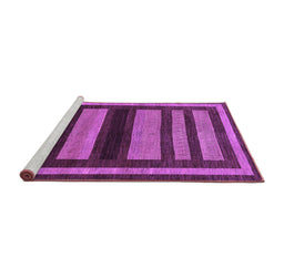 Sideview of Machine Washable Abstract Purple Modern Area Rugs, wshabs190pur