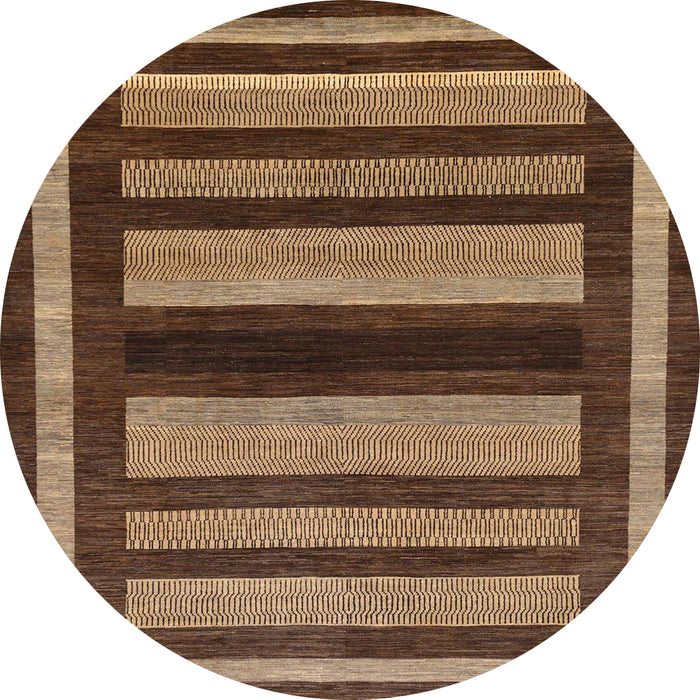 Round Machine Washable Abstract Red Brown Rug, wshabs190