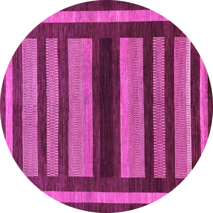 Round Machine Washable Abstract Pink Modern Rug, wshabs190pnk