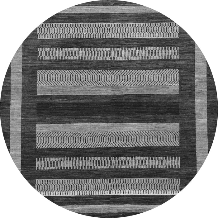 Round Machine Washable Abstract Gray Modern Rug, wshabs190gry